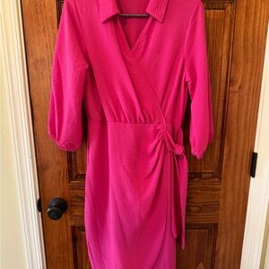 NAIF Vibrant Pink Midi Dress